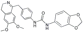 3-(BENZO[3,4-D]1,3-DIOXOLEN-5-YL)-1-(4-((6,7-DIMETHOXY(3,4-DIHYDROISOQUINOLYL))METHYL)PHENYL)UREA Struktur