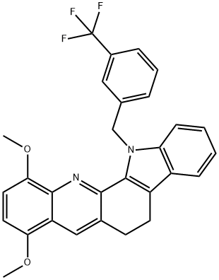 8,11-DIMETHOXY-13-[3-(TRIFLUOROMETHYL)BENZYL]-6,13-DIHYDRO-5H-INDOLO[3,2-C]ACRIDINE Struktur