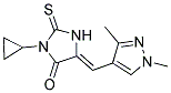 3-CYCLOPROPYL-5-(1,3-DIMETHYL-1H-PYRAZOL-4-YLMETHYLENE)-2-THIOXO-IMIDAZOLIDIN-4-ONE Struktur