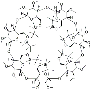 HEPTAKIS-(6-O-TERTBUTYL-DIMETHYLSILYL-2,3-DI-O-METHYL)-BETA-CYCLODEXTRIN Struktur