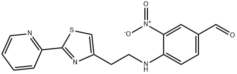 3-NITRO-4-((2-[2-(2-PYRIDINYL)-1,3-THIAZOL-4-YL]ETHYL)AMINO)BENZENECARBALDEHYDE Struktur