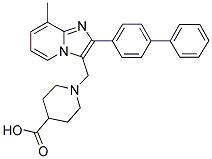 1-(2-BIPHENYL-4-YL-8-METHYL-IMIDAZO[1,2-A]PYRIDIN-3-YLMETHYL)-PIPERIDINE-4-CARBOXYLIC ACID Struktur