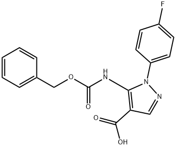 5-(CBZ-AMINO)-1-(4-FLUORO-PHENYL)-1H-PYRAZOLE-4-CARBOXYLIC ACID Struktur