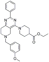 1-[6-(3-METHOXY-BENZYL)-2-PHENYL-5,6,7,8-TETRAHYDRO-PYRIDO[4,3-D]PYRIMIDIN-4-YL]-PIPERIDINE-4-CARBOXYLIC ACID ETHYL ESTER Struktur