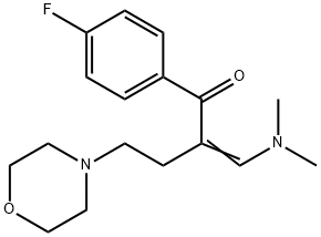 (E)-3-(DIMETHYLAMINO)-1-(4-FLUOROPHENYL)-2-(2-MORPHOLINOETHYL)-2-PROPEN-1-ONE Struktur