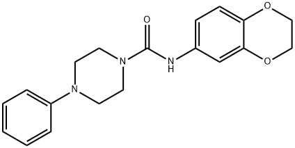 N-(2,3-DIHYDRO-1,4-BENZODIOXIN-6-YL)-4-PHENYLTETRAHYDRO-1(2H)-PYRAZINECARBOXAMIDE Struktur