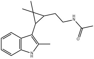 N-{2-[2,2-DIMETHYL-3-(2-METHYL-1H-INDOL-3-YL)CYCLOPROPYL]ETHYL}ACETAMIDE Struktur