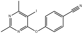 4-[(5-IODO-2,6-DIMETHYL-4-PYRIMIDINYL)OXY]BENZENECARBONITRILE Struktur
