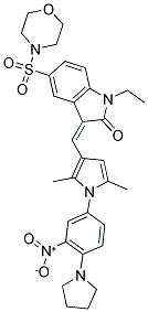 (Z)-3-((2,5-DIMETHYL-1-(3-NITRO-4-(PYRROLIDIN-1-YL)PHENYL)-1H-PYRROL-3-YL)METHYLENE)-1-ETHYL-5-(MORPHOLINOSULFONYL)INDOLIN-2-ONE Struktur