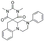 SPIRO[1,3-DIMETHYL-2,4,6(1H,3H,5H)-PYRIMIDINETRIONE-5,5'-(3'-PHENYL-2',3',4',4A',5',6'-HEXAHYDRO-1'H-PYRAZINO[1',2'-A']QUINOLINE)] Struktur