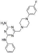 6-{[4-(4-FLUOROPHENYL)PIPERAZIN-1-YL]METHYL}-N-PHENYL-1,3,5-TRIAZINE-2,4-DIAMINE Struktur