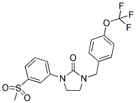 1-[3-(METHYLSULFONYL)PHENYL]-3-[4-(TRIFLUOROMETHOXY)BENZYL]IMIDAZOLIDIN-2-ONE Struktur