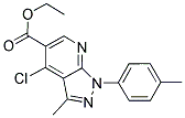 ETHYL 4-CHLORO-3-METHYL-1-(4-METHYLPHENYL)-1H-PYRAZOLO[3,4-B]PYRIDINE-5-CARBOXYLATE Struktur