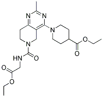 1-[6-(ETHOXYCARBONYLMETHYL-CARBAMOYL)-2-METHYL-5,6,7,8-TETRAHYDRO-PYRIDO[4,3-D]PYRIMIDIN-4-YL]-PIPERIDINE-4-CARBOXYLIC ACID ETHYL ESTER Struktur