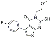 5-(4-FLUOROPHENYL)-2-MERCAPTO-3-(2-METHOXYETHYL)THIENO[2,3-D]PYRIMIDIN-4(3H)-ONE Struktur