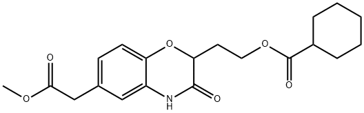 2-[6-(2-METHOXY-2-OXOETHYL)-3-OXO-3,4-DIHYDRO-2H-1,4-BENZOXAZIN-2-YL]ETHYL CYCLOHEXANECARBOXYLATE Struktur