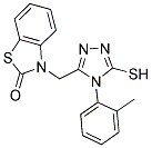 3-([5-MERCAPTO-4-(2-METHYLPHENYL)-4H-1,2,4-TRIAZOL-3-YL]METHYL)-1,3-BENZOTHIAZOL-2(3H)-ONE Struktur