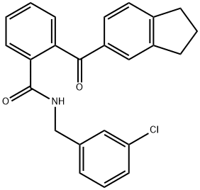 N-(3-CHLOROBENZYL)-2-(2,3-DIHYDRO-1H-INDEN-5-YLCARBONYL)BENZENECARBOXAMIDE Struktur