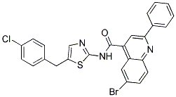 6-BROMO-N-[5-(4-CHLOROBENZYL)-1,3-THIAZOL-2-YL]-2-PHENYLQUINOLINE-4-CARBOXAMIDE Struktur