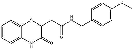 N-(4-METHOXYBENZYL)-2-(3-OXO-3,4-DIHYDRO-2H-1,4-BENZOTHIAZIN-2-YL)ACETAMIDE Struktur