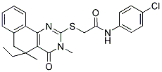 N-(4-CHLOROPHENYL)-2-(5-ETHYL-3,5-DIMETHYL-4-OXO-3,4,5,6-TETRAHYDROBENZO[H]QUINAZOLIN-2-YLTHIO)ACETAMIDE Struktur