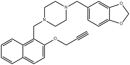 1-(1,3-BENZODIOXOL-5-YLMETHYL)-4-([2-(2-PROPYNYLOXY)-1-NAPHTHYL]METHYL)PIPERAZINE Struktur