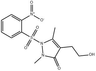 4-(2-HYDROXYETHYL)-2,5-DIMETHYL-1-[(2-NITROPHENYL)SULFONYL]-1,2-DIHYDRO-3H-PYRAZOL-3-ONE Struktur