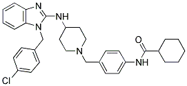 CYCLOHEXANECARBOXYLIC ACID (4-(4-[1-(4-CHLORO-BENZYL)-1H-BENZOIMIDAZOL-2-YLAMINO]-PIPERIDIN-1-YLMETHYL)-PHENYL)-AMIDE Struktur