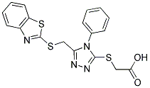 ([5-[(1,3-BENZOTHIAZOL-2-YLTHIO)METHYL]-4-PHENYL-4H-1,2,4-TRIAZOL-3-YL]THIO)ACETIC ACID Struktur