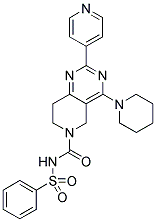 N-(4-PIPERIDIN-1-YL-2-PYRIDIN-4-YL-7,8-DIHYDRO-5H-PYRIDO[4,3-D]PYRIMIDINE-6-CARBONYL)-BENZENESULFONAMIDE Struktur