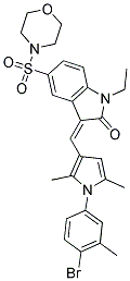 (Z)-3-((1-(4-BROMO-3-METHYLPHENYL)-2,5-DIMETHYL-1H-PYRROL-3-YL)METHYLENE)-1-ETHYL-5-(MORPHOLINOSULFONYL)INDOLIN-2-ONE Struktur