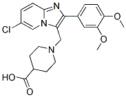 1-[6-CHLORO-2-(3,4-DIMETHOXY-PHENYL)-IMIDAZO[1,2-A]PYRIDIN-3-YLMETHYL]-PIPERIDINE-4-CARBOXYLIC ACID Struktur