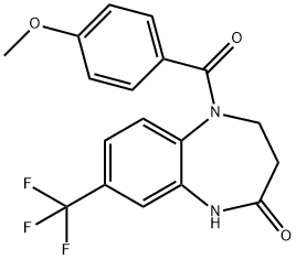 5-(4-METHOXYBENZOYL)-8-(TRIFLUOROMETHYL)-1,3,4,5-TETRAHYDRO-2H-1,5-BENZODIAZEPIN-2-ONE Struktur