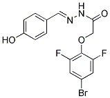 2-(4-BROMO-2,6-DIFLUOROPHENOXY)-N'-[(1E)-(4-HYDROXYPHENYL)METHYLENE]ACETOHYDRAZIDE Struktur