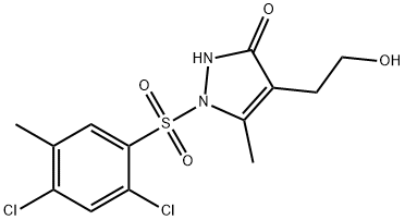 1-[(2,4-DICHLORO-5-METHYLPHENYL)SULFONYL]-4-(2-HYDROXYETHYL)-5-METHYL-1,2-DIHYDRO-3H-PYRAZOL-3-ONE Struktur