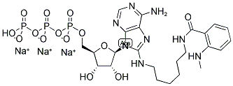 8-[(6-(N-METHYL-ANTHRANILOYL)-AMINO)HEXYL]-AMINO-ADENOSINE-5'-TRIPHOSPHATE, SODIUM SALT Struktur