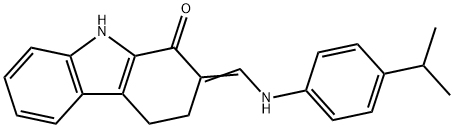 2-[(E)-(4-ISOPROPYLANILINO)METHYLIDENE]-2,3,4,9-TETRAHYDRO-1H-CARBAZOL-1-ONE Struktur