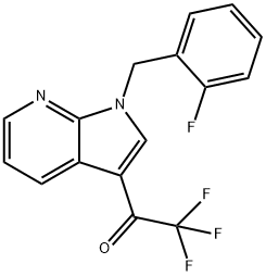 2,2,2-TRIFLUORO-1-[1-(2-FLUOROBENZYL)-1H-PYRROLO[2,3-B]PYRIDIN-3-YL]-1-ETHANONE Struktur