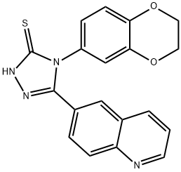 4-(2,3-DIHYDRO-1,4-BENZODIOXIN-6-YL)-5-(6-QUINOLINYL)-4H-1,2,4-TRIAZOL-3-YLHYDROSULFIDE Struktur