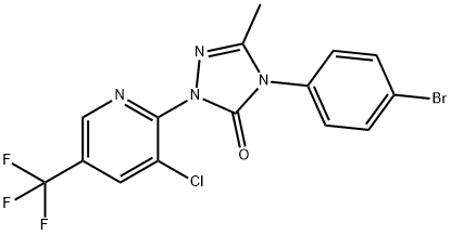 4-(4-BROMOPHENYL)-2-[3-CHLORO-5-(TRIFLUOROMETHYL)-2-PYRIDINYL]-5-METHYL-2,4-DIHYDRO-3H-1,2,4-TRIAZOL-3-ONE Struktur