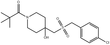 1-(4-([(4-CHLOROBENZYL)SULFONYL]METHYL)-4-HYDROXYPIPERIDINO)-2,2-DIMETHYL-1-PROPANONE Struktur