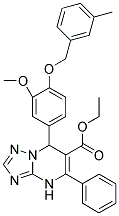 ETHYL 7-(3-METHOXY-4-(3-METHYLBENZYLOXY)PHENYL)-5-PHENYL-4,7-DIHYDRO-[1,2,4]TRIAZOLO[1,5-A]PYRIMIDINE-6-CARBOXYLATE Struktur