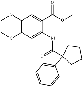 METHYL 4,5-DIMETHOXY-2-((PHENYLCYCLOPENTYL)CARBONYLAMINO)BENZOATE Struktur