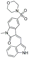 (Z)-3-((1H-INDOL-3-YL)METHYLENE)-1-METHYL-5-(MORPHOLINOSULFONYL)INDOLIN-2-ONE Struktur