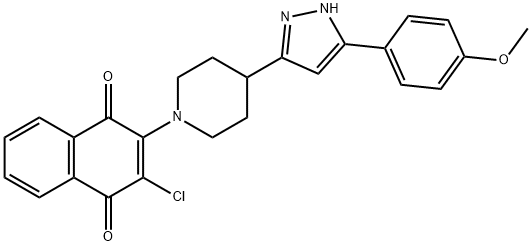 2-CHLORO-3-(4-[5-(4-METHOXYPHENYL)-1H-PYRAZOL-3-YL]PIPERIDINO)NAPHTHOQUINONE Struktur