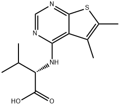 2-(5,6-DIMETHYL-THIENO[2,3-D]PYRIMIDIN-4-YLAMINO)-3-METHYL-BUTYRIC ACID Struktur