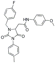 2-[3-(4-FLUOROBENZYL)-1-(4-METHYLPHENYL)-2,5-DIOXO-4-IMIDAZOLIDINYL]-N-(4-METHOXYPHENYL)ACETAMIDE Struktur