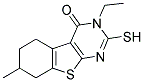 3-ETHYL-2-MERCAPTO-7-METHYL-5,6,7,8-TETRAHYDRO-3H-BENZO[4,5]THIENO[2,3-D]PYRIMIDIN-4-ONE Struktur