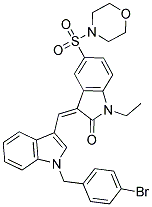 (Z)-3-((1-(4-BROMOBENZYL)-1H-INDOL-3-YL)METHYLENE)-1-ETHYL-5-(MORPHOLINOSULFONYL)INDOLIN-2-ONE Struktur