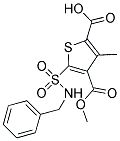 5-[(BENZYLAMINO)SULFONYL]-4-(METHOXYCARBONYL)-3-METHYLTHIOPHENE-2-CARBOXYLIC ACID Struktur